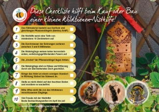 Checkliste für Wildbienen-Nisthilfen